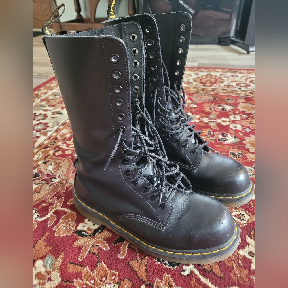 Dr. Martens Black Leather Men's Boots